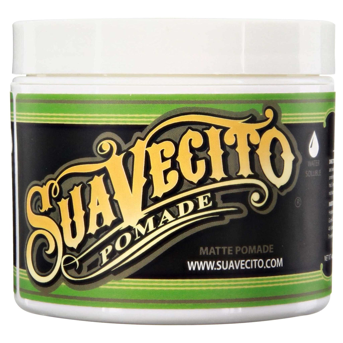 Suavecito Matte Pomade 5oz tub, shine-free finish for versatile styling.