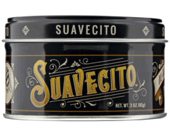 Suavecito oil-based pomade 3oz tin demonstrates portable hold for all-day style.