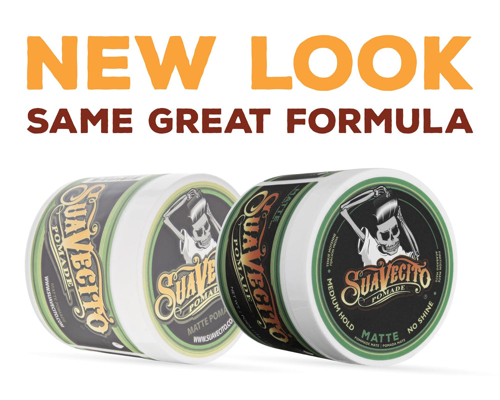 Hand applying Suavecito Matte Pomade for smooth, even distribution.