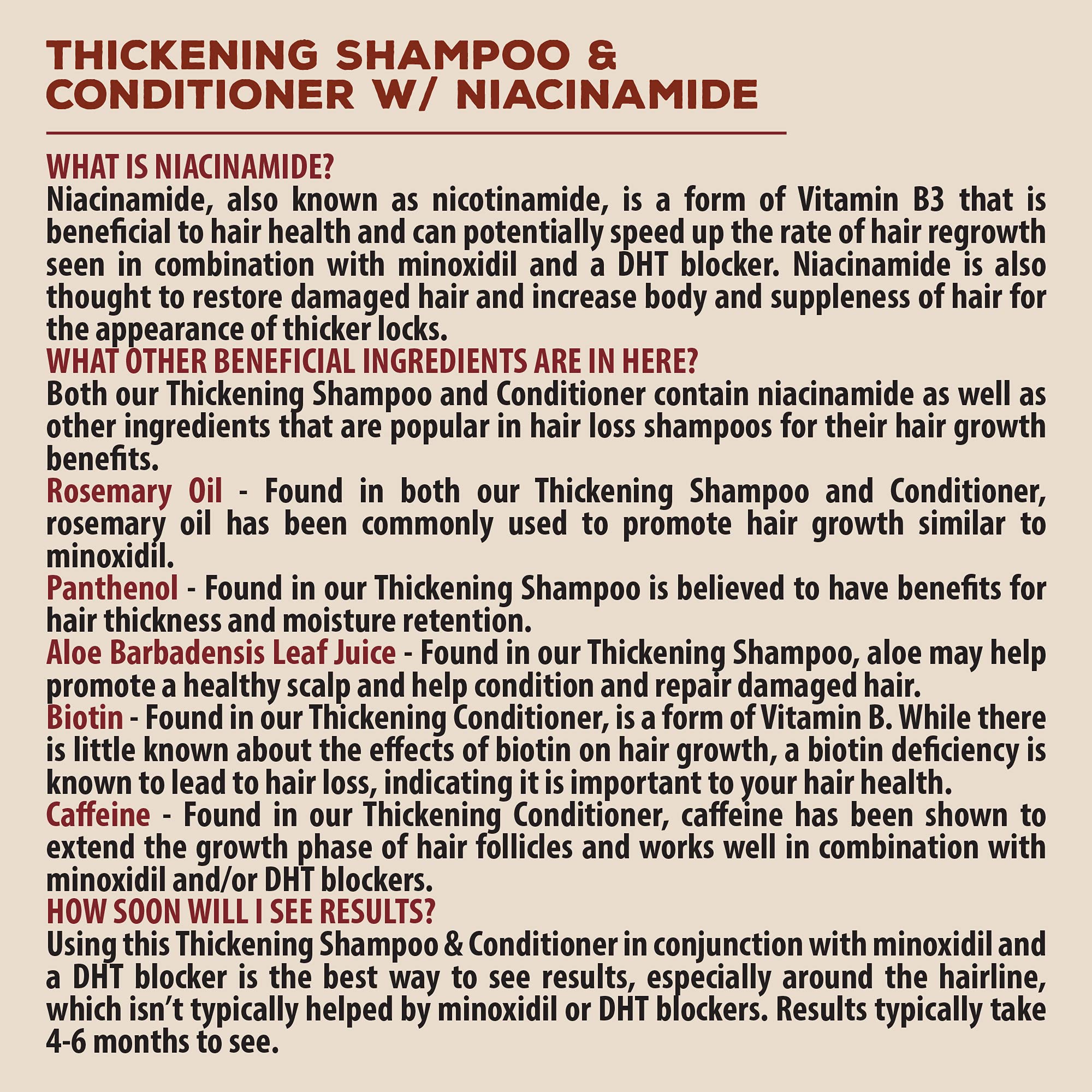 Shampoo and conditioner pair for daily thickening routine