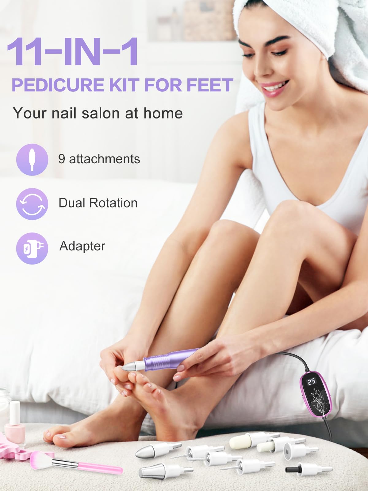 SUBAY callus removal head in use on tough skin