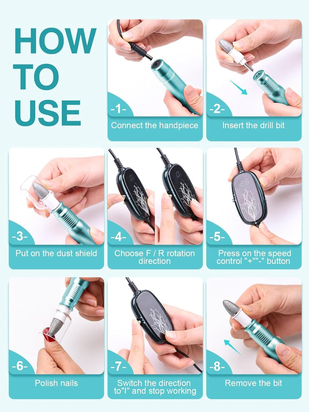 SUBAY nail care kit supports acrylic, gel, dip powder, and natural nails.