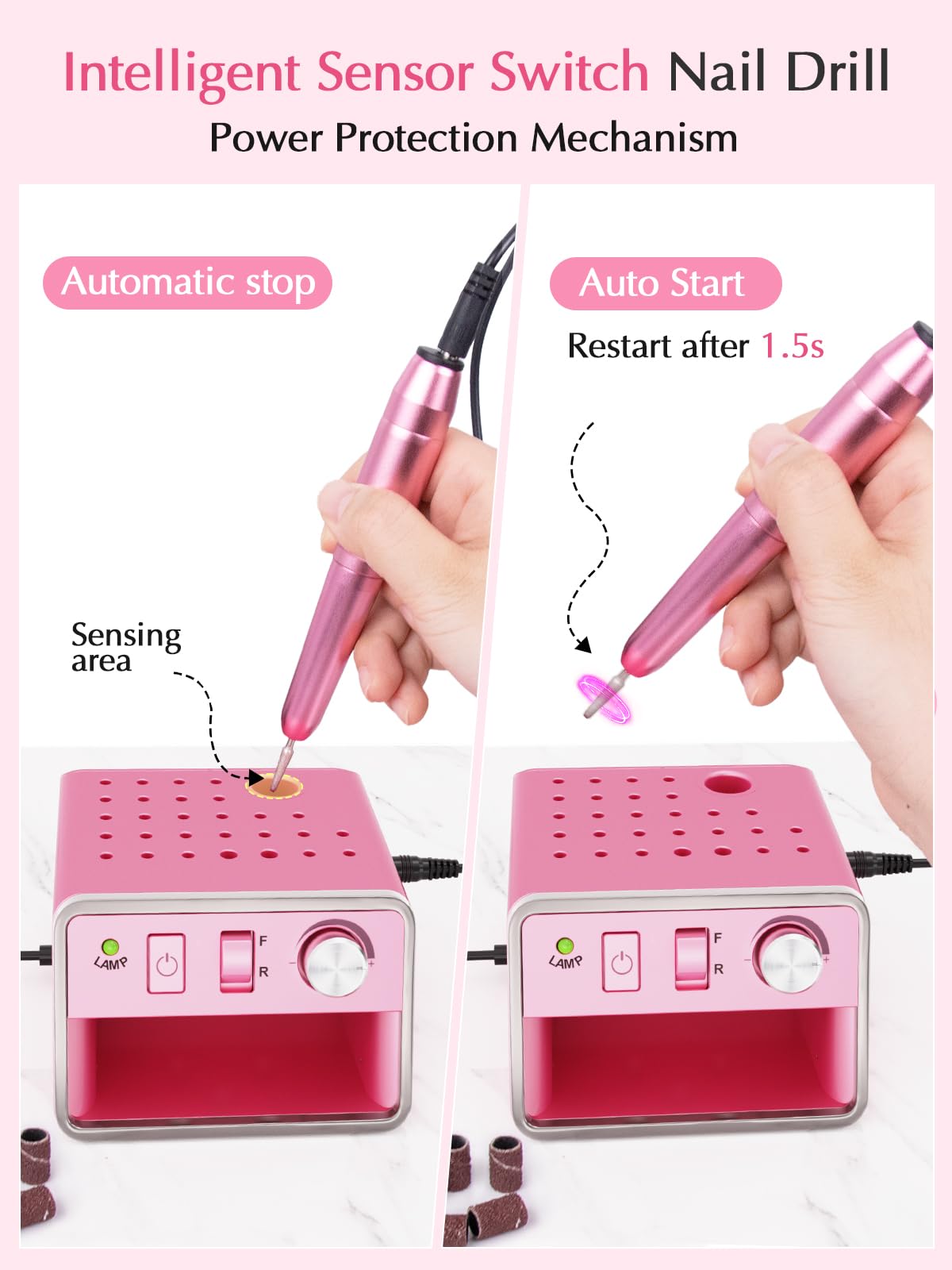 SUBAY nail drill attachments collection displayed for buffing shaping and polishing nails
