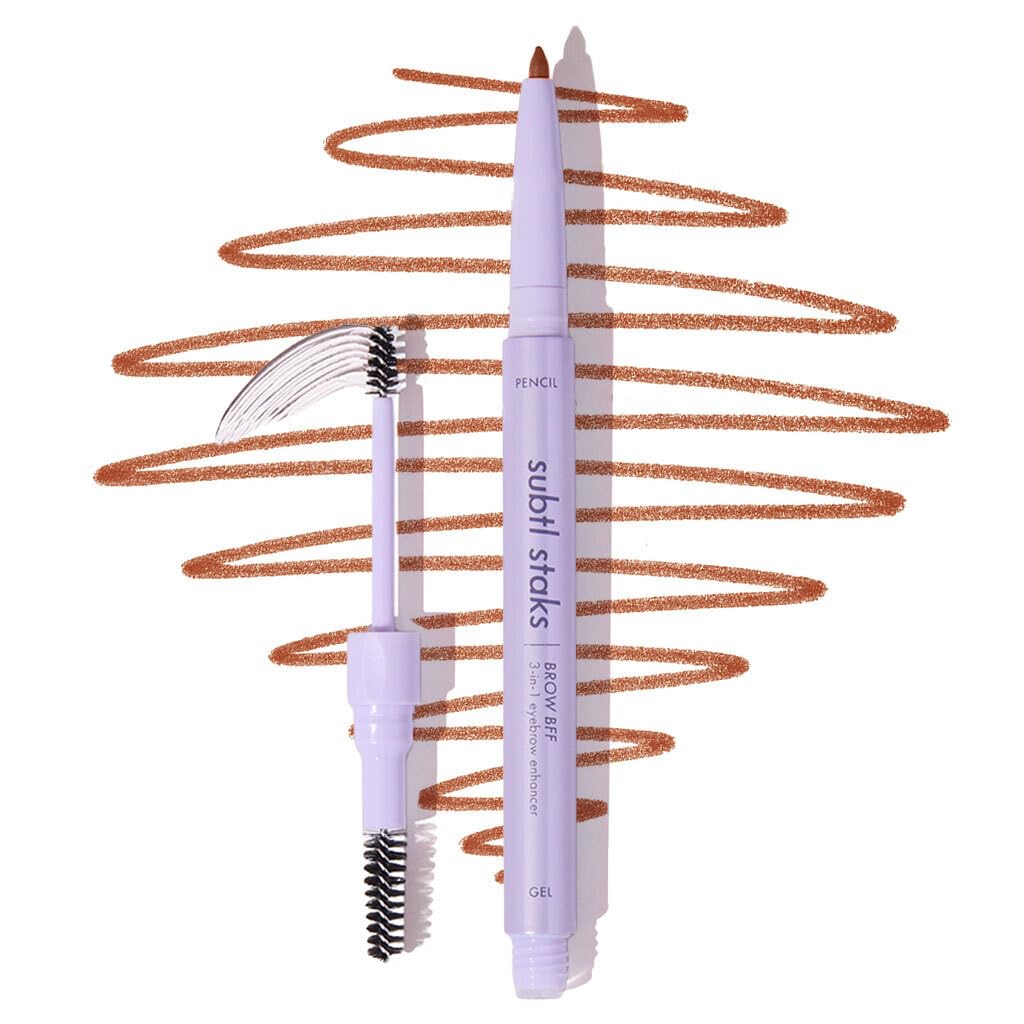 Subtl Beauty Brow Staks spoolie fluff for natural brow texture.