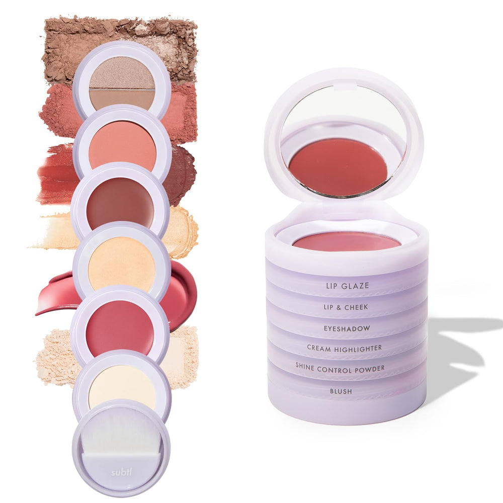 Subtl Staks 6-in-1 travel kit with compact palette, ideal for on-the-go touchups.
