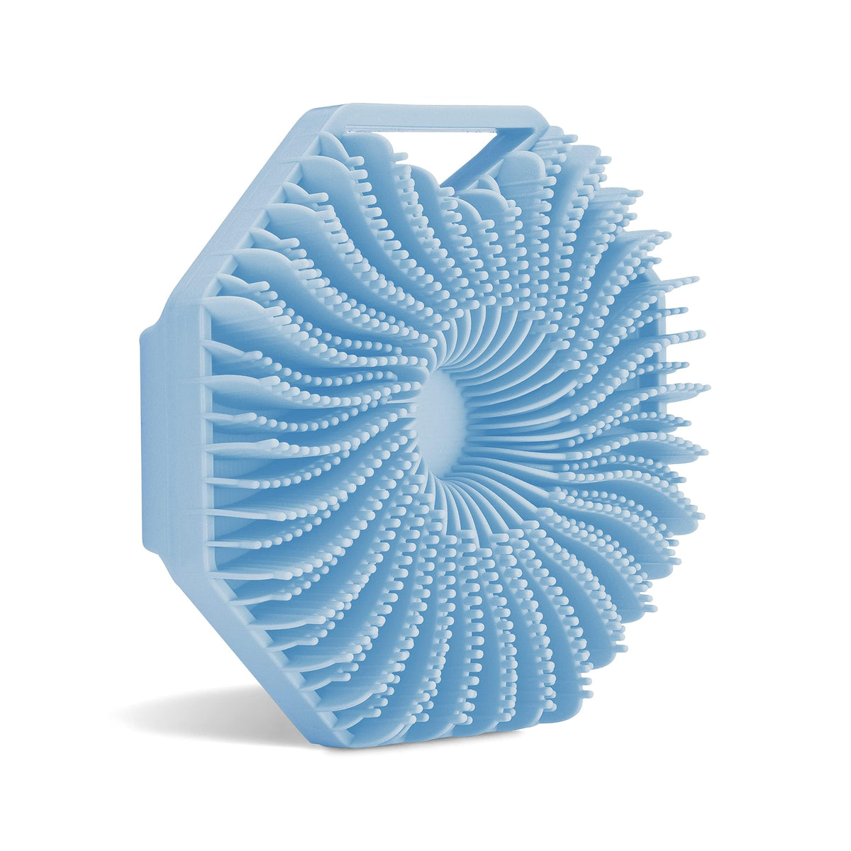 Sud Scrub antimicrobial silicone body scrubber blue resists odor-causing microbes for fresher showers.