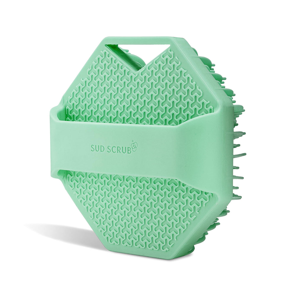 Sud Scrub mint packaging emphasizes eco-friendly, recyclable design