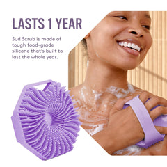 Sud Scrub durable food-grade silicone material for reliable year-long shower use