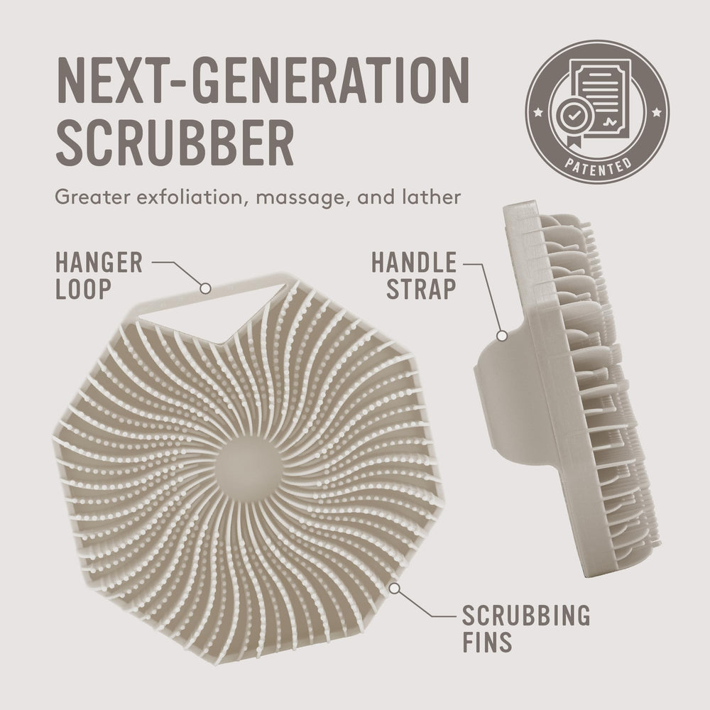 Sud Scrub non-slip grip textured handle for secure shower use