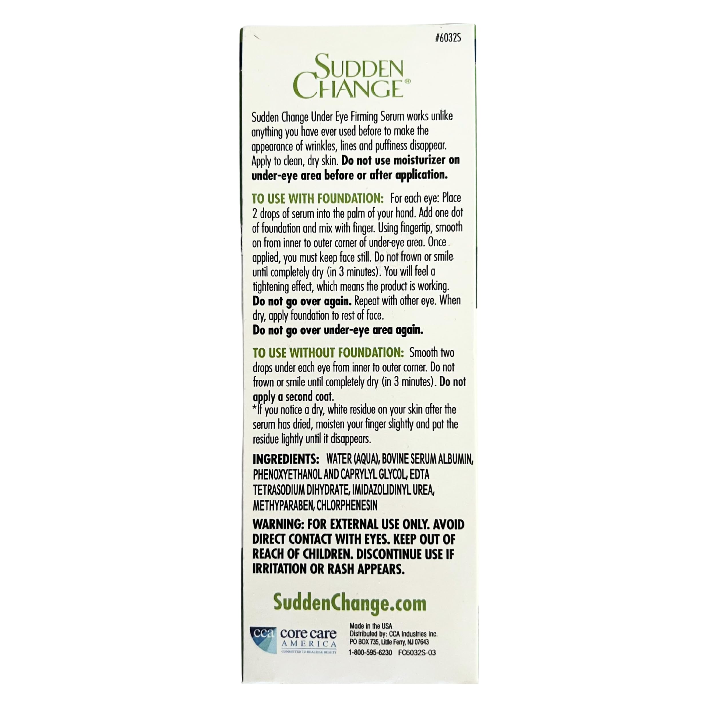 Sudden Change two-pack box and bottle set for daily under-eye care.