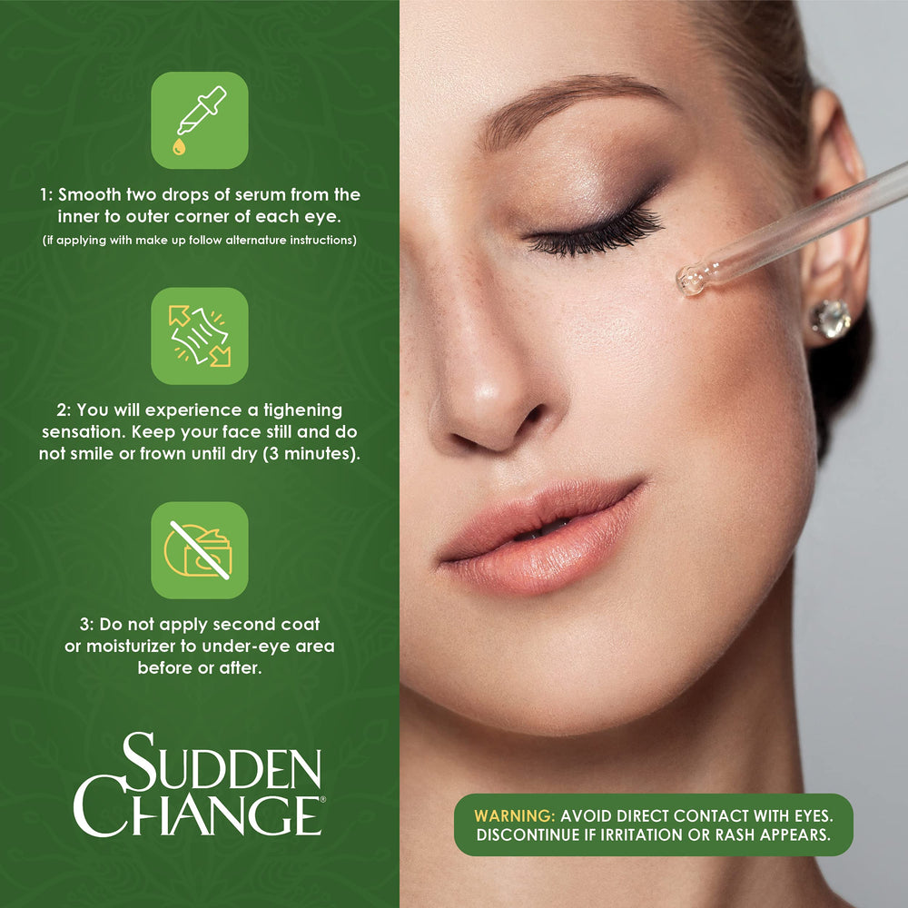 Sudden Change serum with visible results image emphasizing hours-long effect.