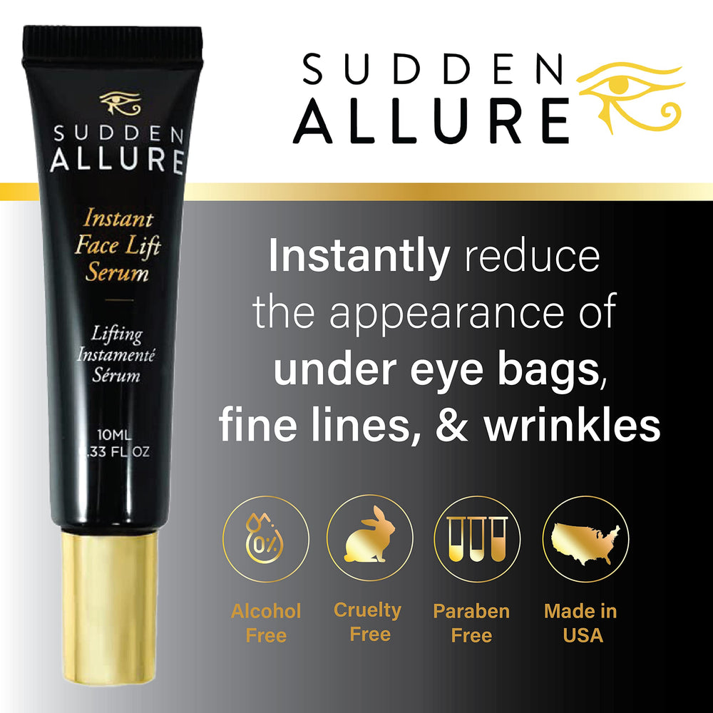SuddenAllure Under Eye Bags reduces puffiness for a refreshed look.