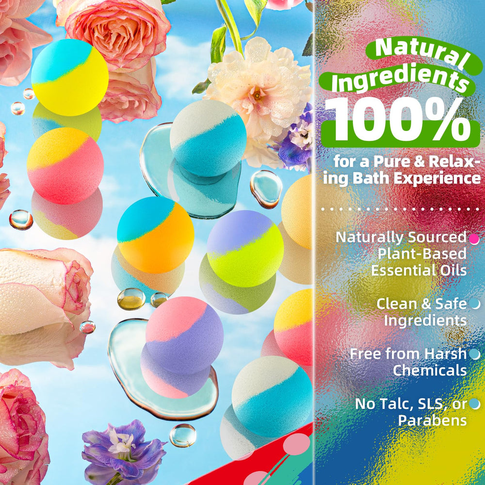 SudsyRoar 8-scent set delivers vanilla, lavender, rose aromas for calming baths.