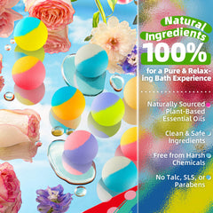 SudsyRoar 8-scent set delivers vanilla, lavender, rose aromas for calming baths.