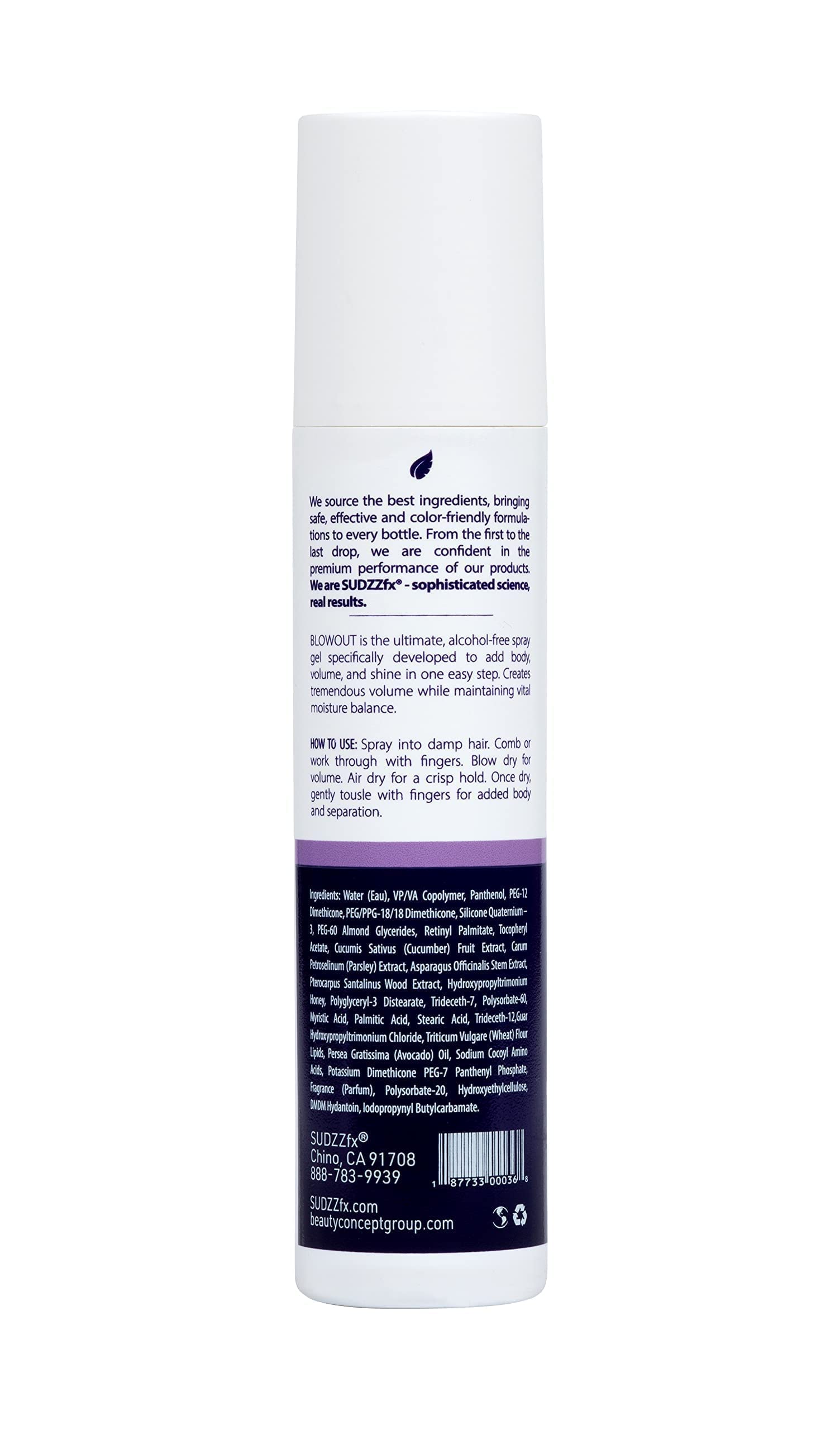 SUDZZFX Blowout Volume Spray Application enables easy root lift and long-lasting hold