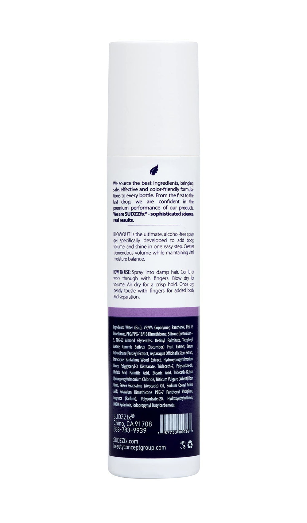 SUDZZFX Blowout Volume Spray Application enables easy root lift and long-lasting hold