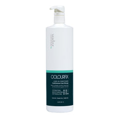 SUDZZFX ColourFix Leave-In Conditioner bottle pour demonstrating convenient application and nourishment.