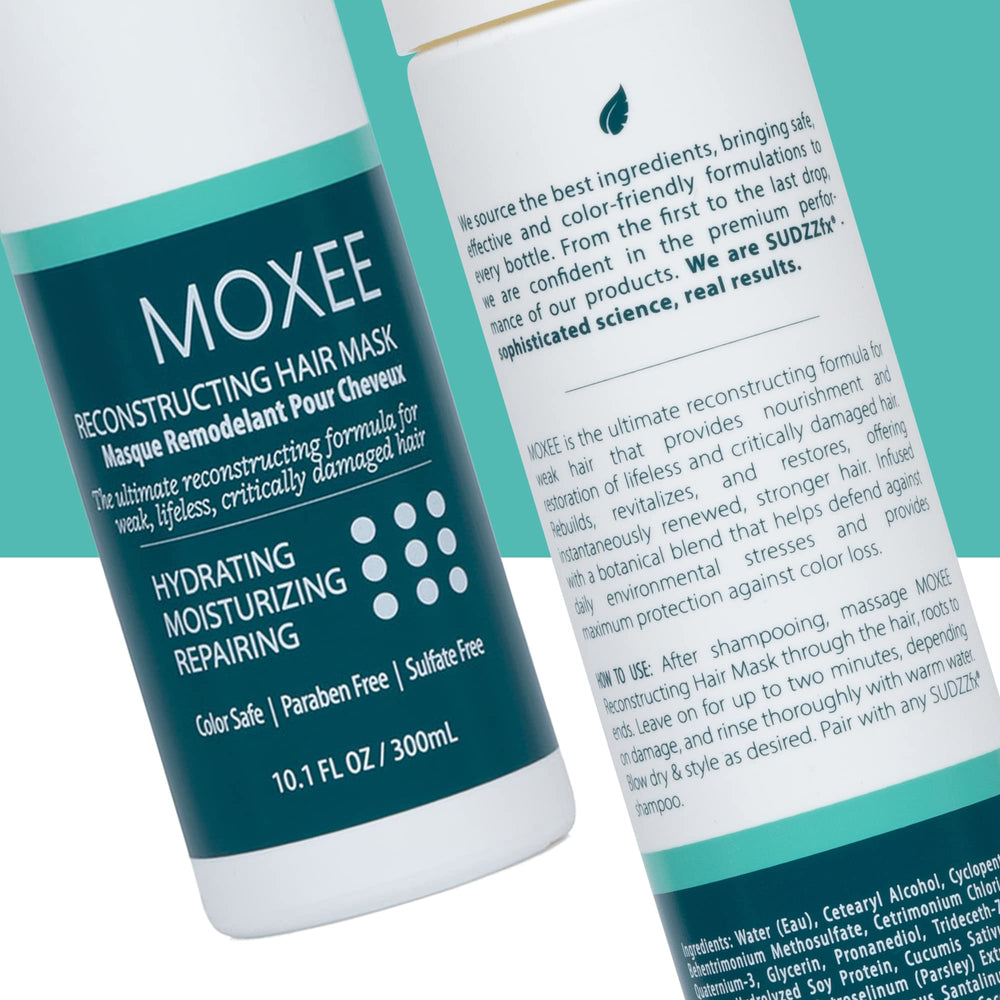 Applying SUDZZFX MOXEE mask to hair after washing supports moisture and repair