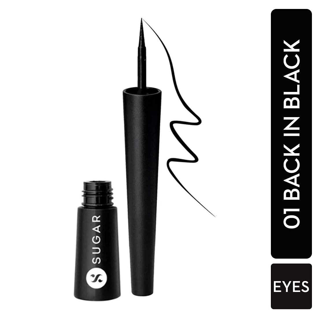 SUGAR Gloss Boss 24HR Eyeliner felt-tip close-up for precise lines