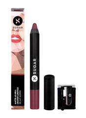 SUGAR Matte As Hell Crayon lip application demonstrates creamy texture and precise edges
