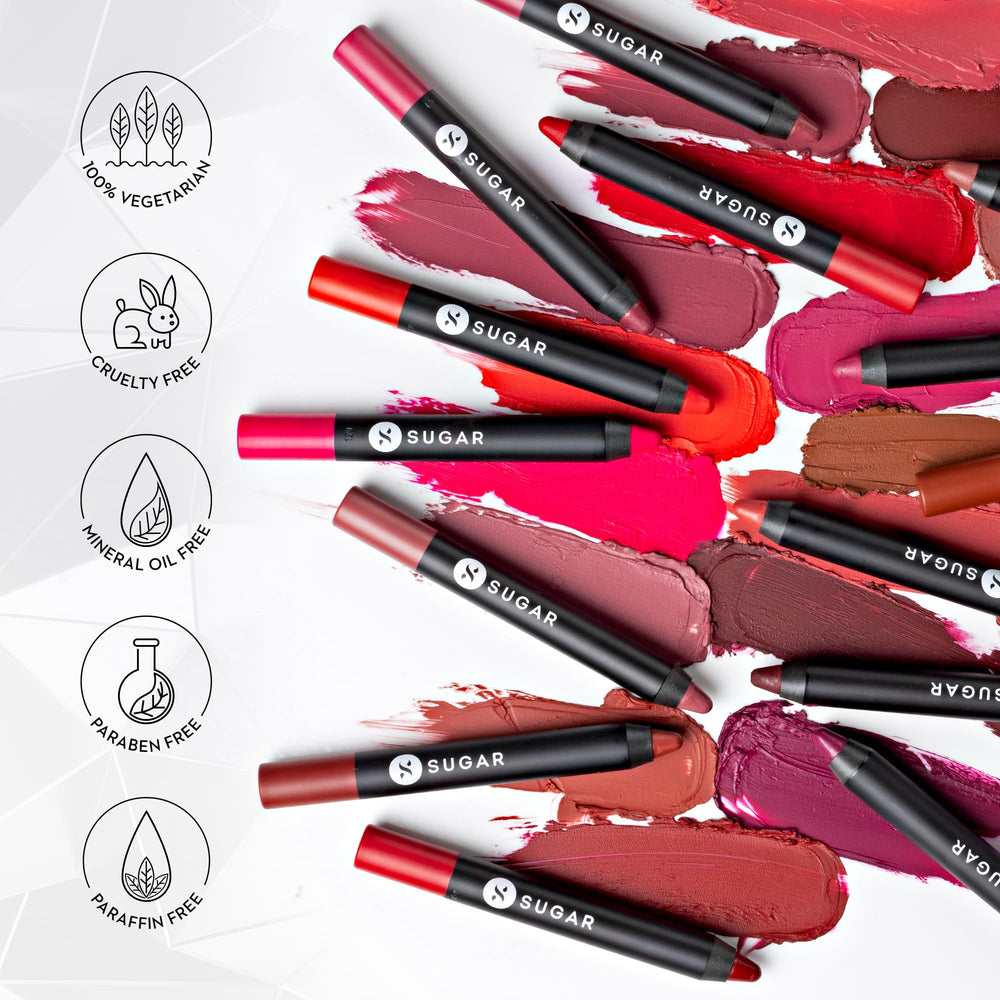 SUGAR Matte As Hell Crayon Lipstick in Claire Redfield 35 swatches on lips
