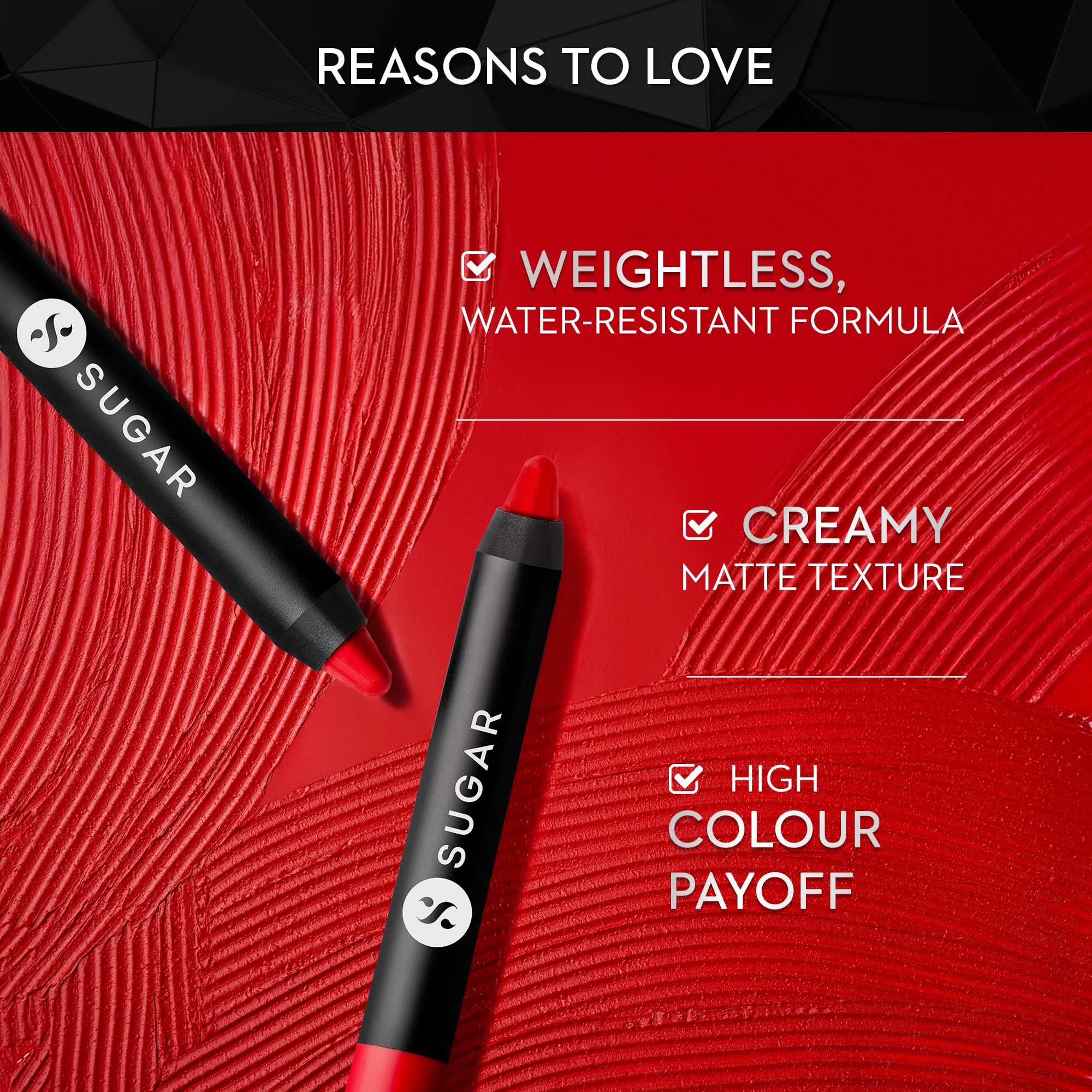 SUGAR Matte As Hell Crayon Lipstick twist-up tip for precise color application