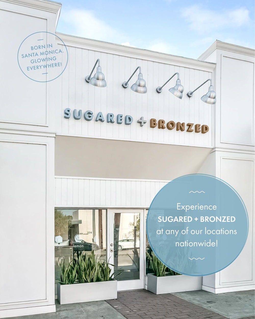 SUGARED + BRONZED tan on legs and arms for a natural sun-kissed look.