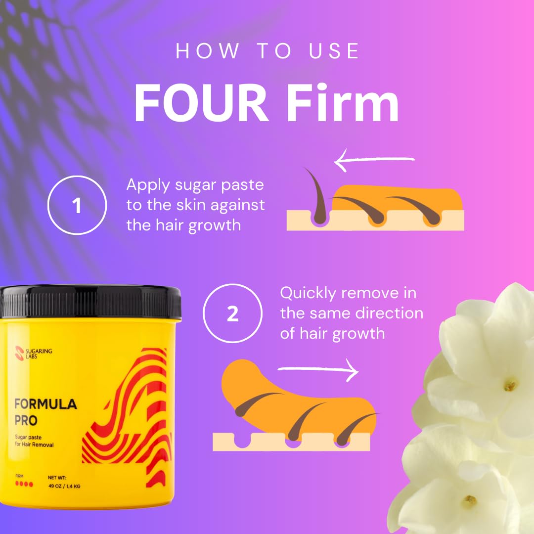 Sugaring Labs Formula Pro Firm Brazilian area depilation demonstrates high-adhesion removal.