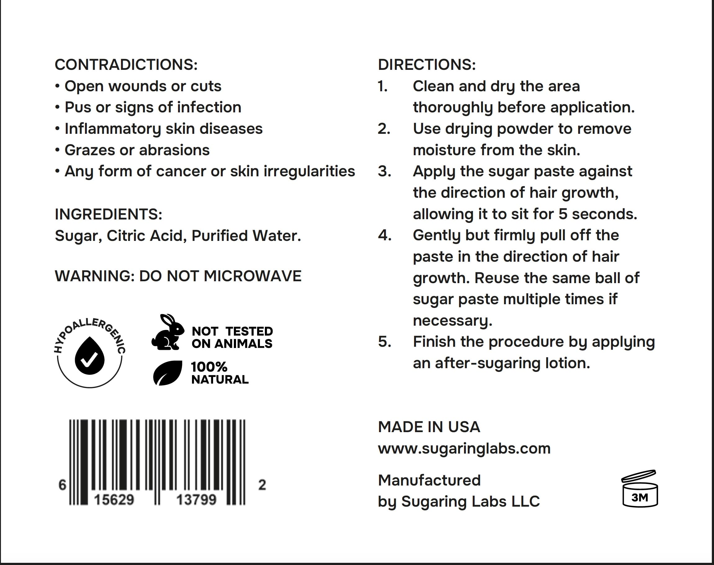 Sugaring Labs Formula Pro Firm packaging highlights organic ingredients and eco-friendly formula.