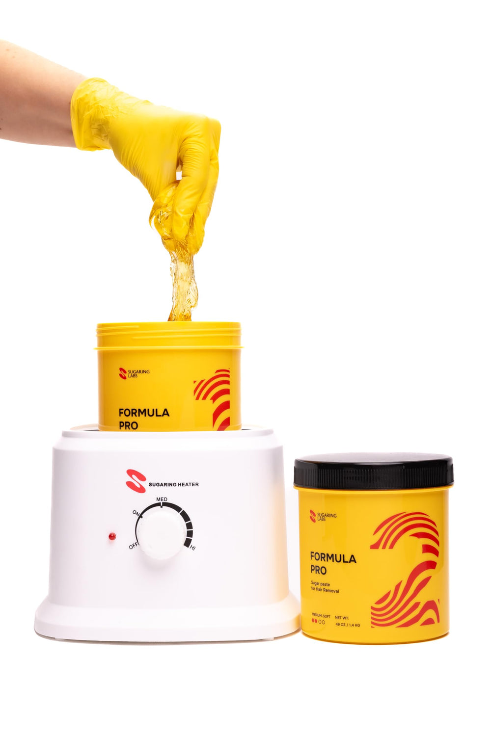Sugaring Labs kit contents; professional-grade paste suitable for beginners and pros.