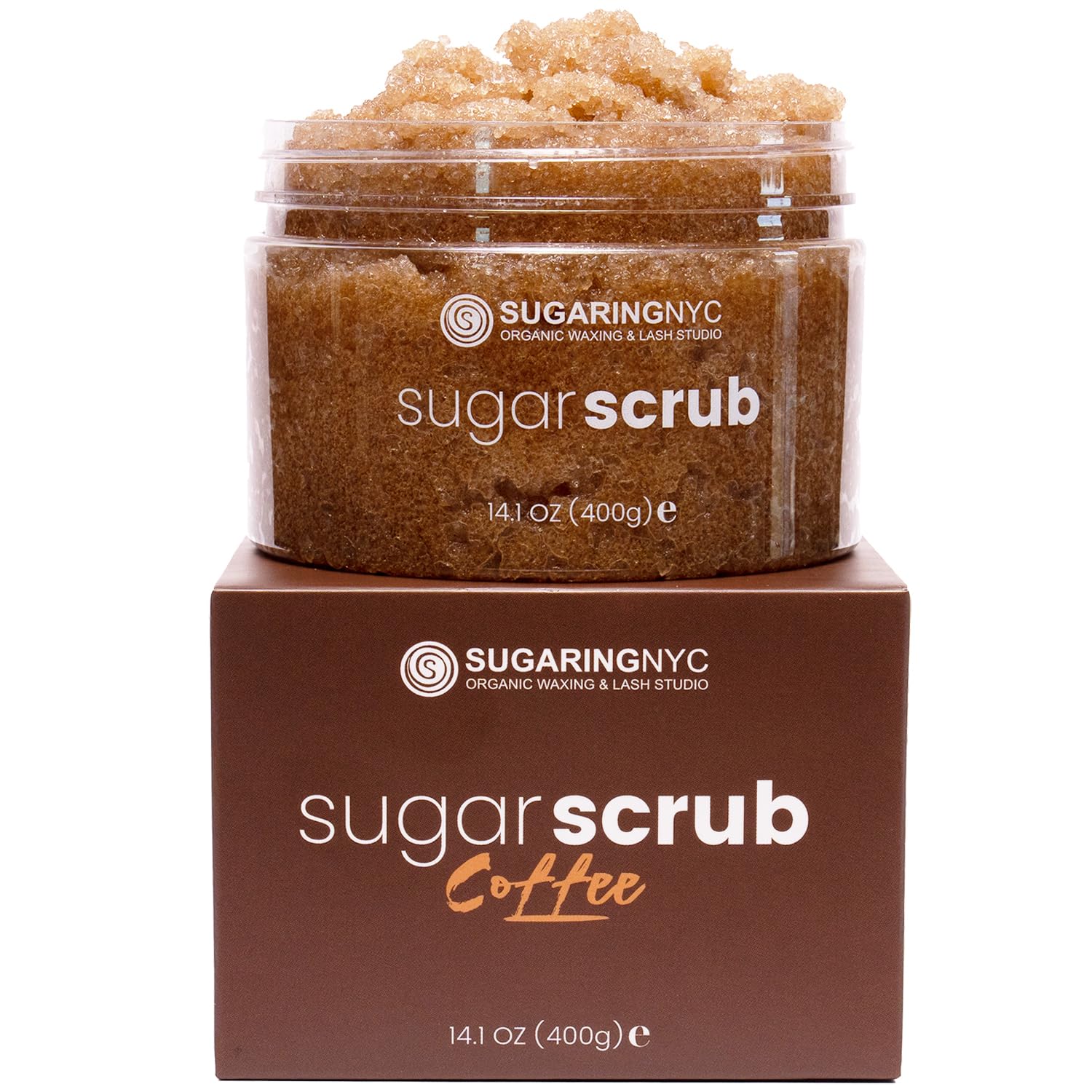 Sugaring NYC Coffee Scrub melts into skin for gentle exfoliation and smoother skin.