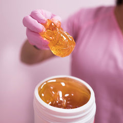 Sugaring NYC hard paste in bowl ready for a DIY sugaring session