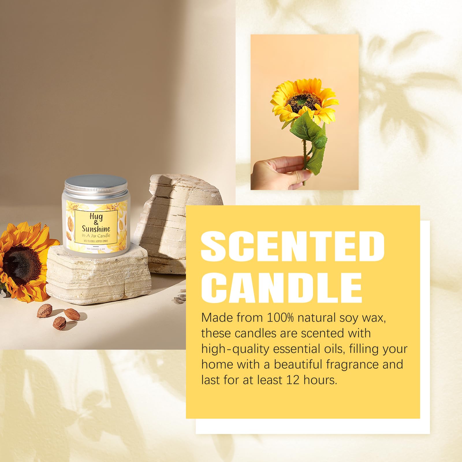 Suhctuptx Bluebell Candle creating a calming ambiance with light fragrance.