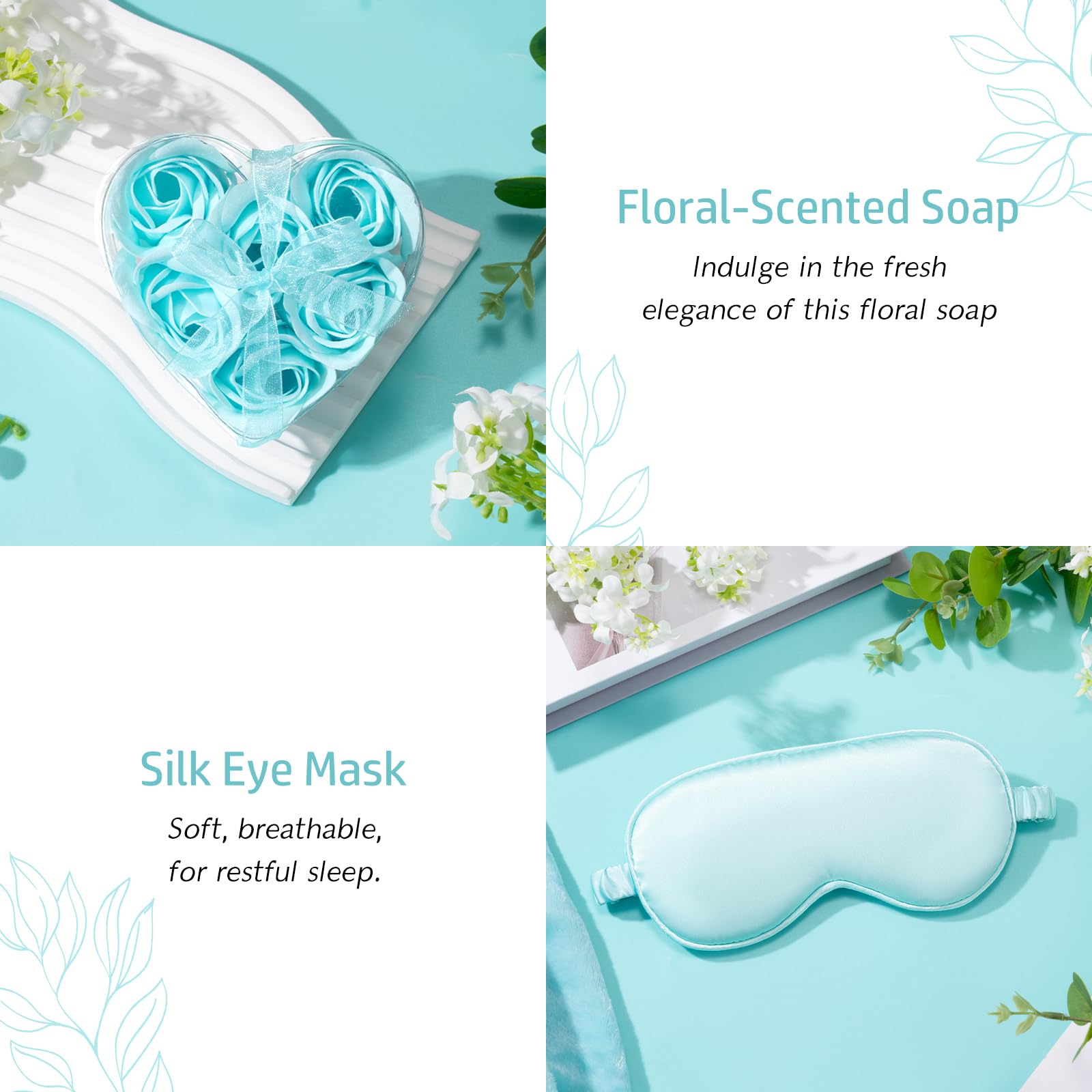 Suhctuptx silk eye mask, blocks light for better rest.