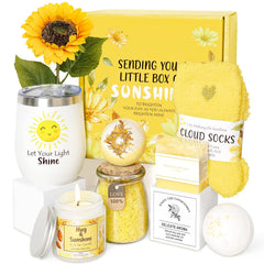 Suhctuptx Sunshine Gift Box featuring a complete self-care set for a cozy moment.