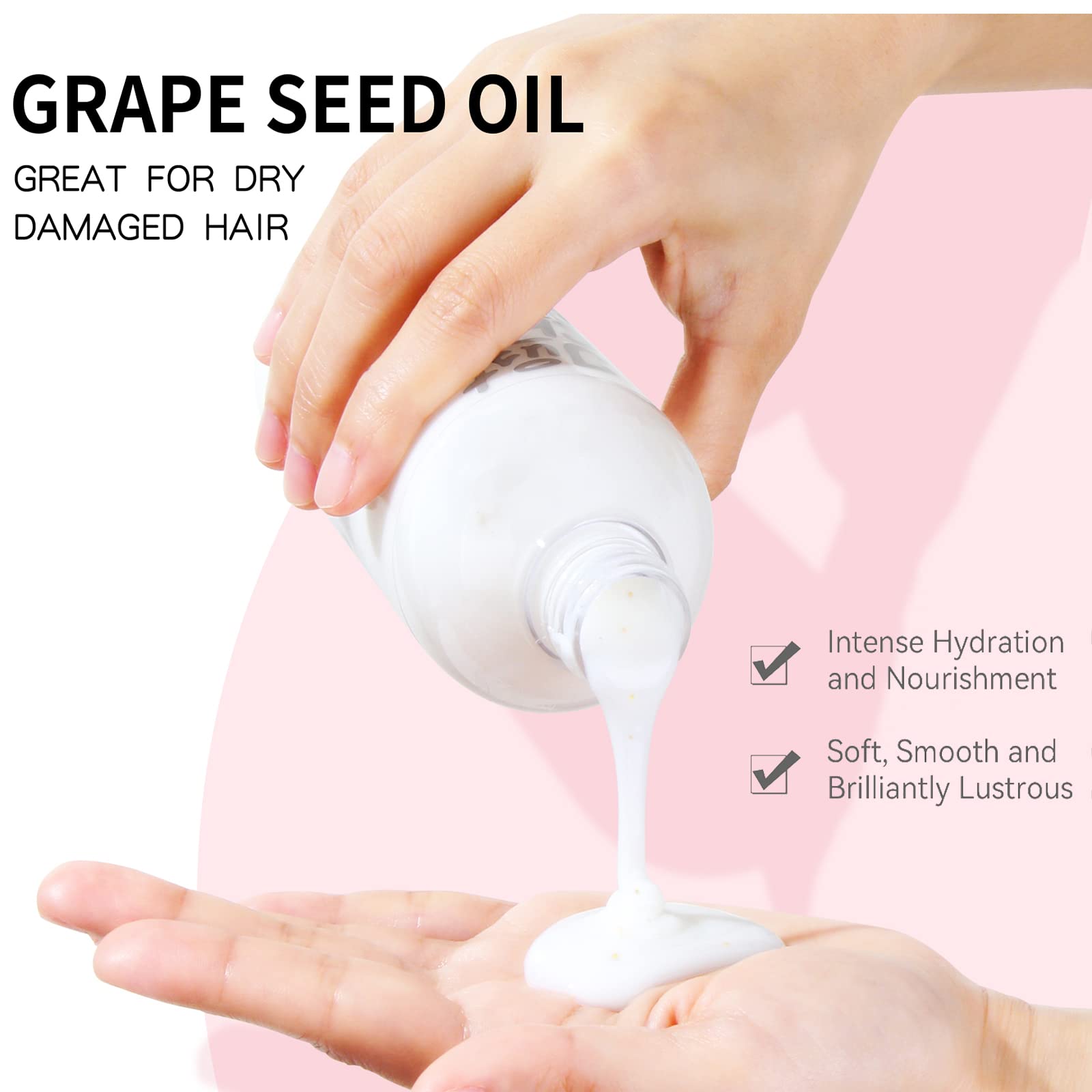 Nourishing oil blend illustrated on hair strand for stronger, less brittle hair.
