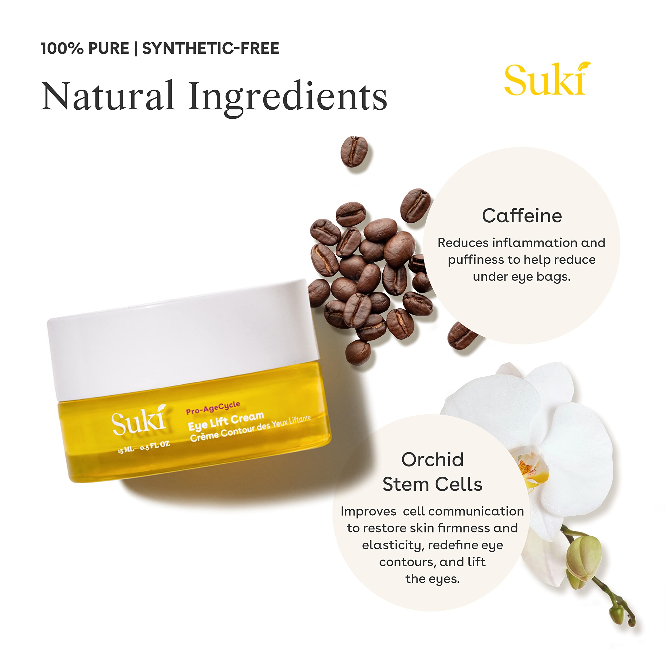 Suki Eye Lift Renewal Cream Day under-eye texture on skin; may nourish and soften.