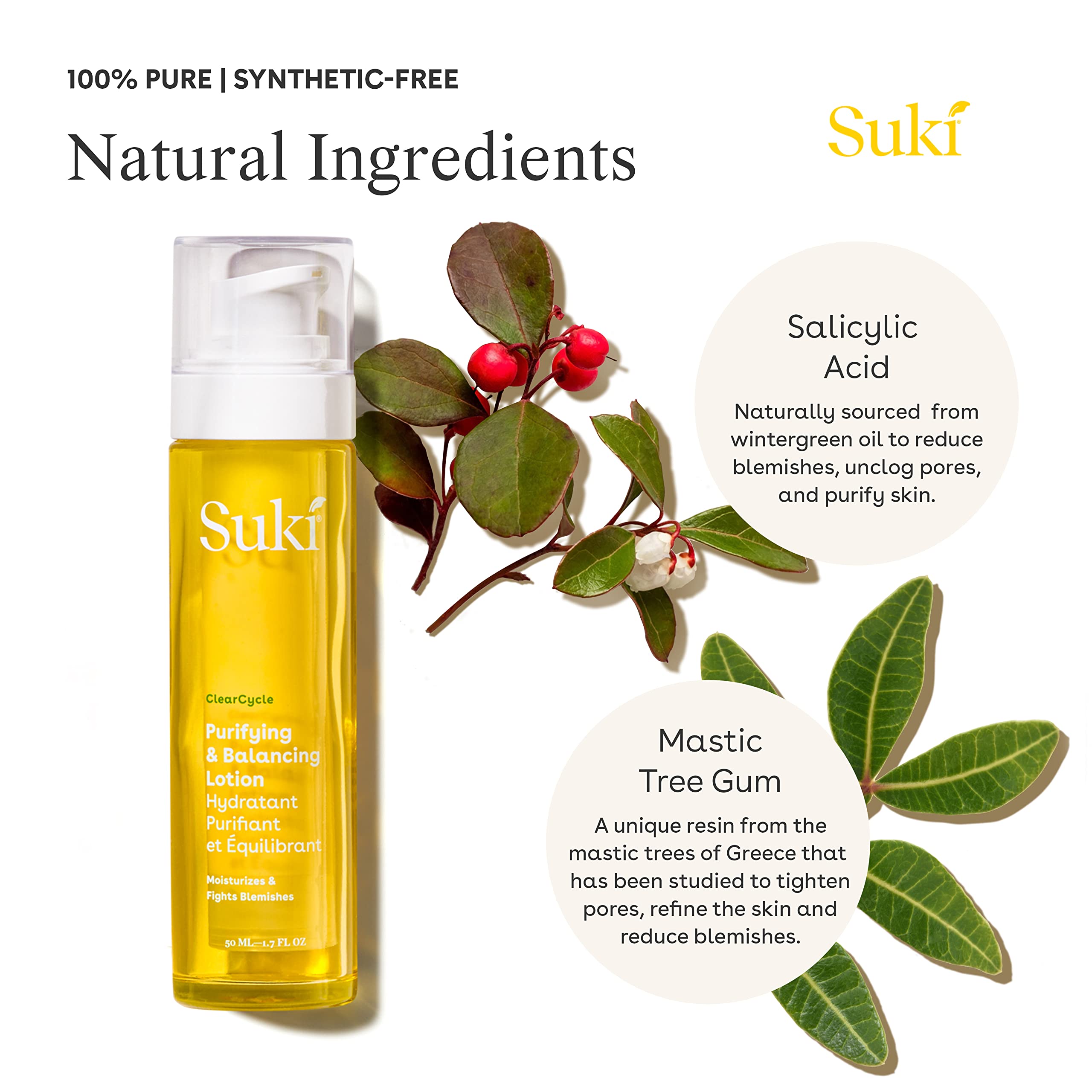 Suki Purifying Balancing Day Lotion with botanical ingredients and salicylic acid