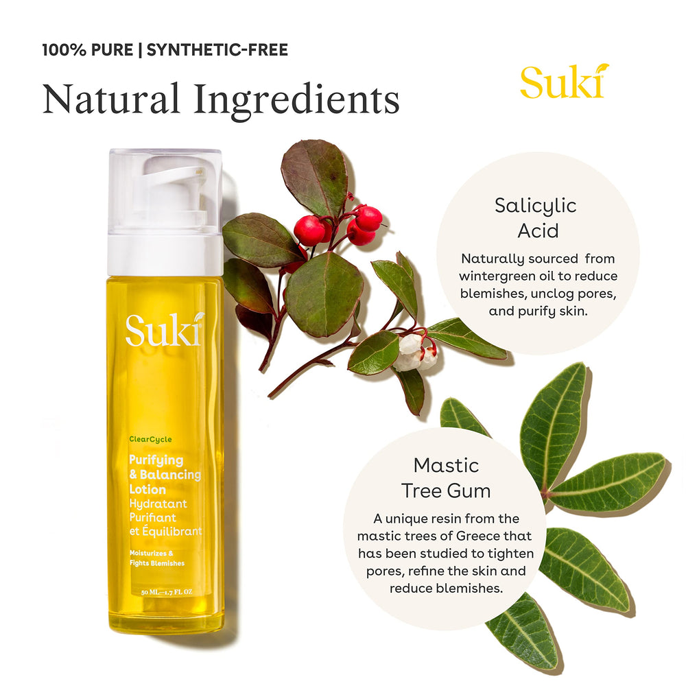 Suki Purifying Balancing Day Lotion with botanical ingredients and salicylic acid