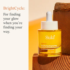 Thin layer of Suki Resurfacing Enzyme Peel applied for mild masking effect