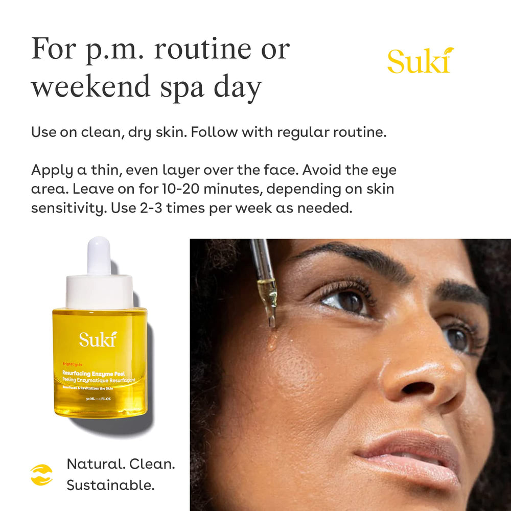 After-use glow from Suki Resurfacing Enzyme Peel on facial skin