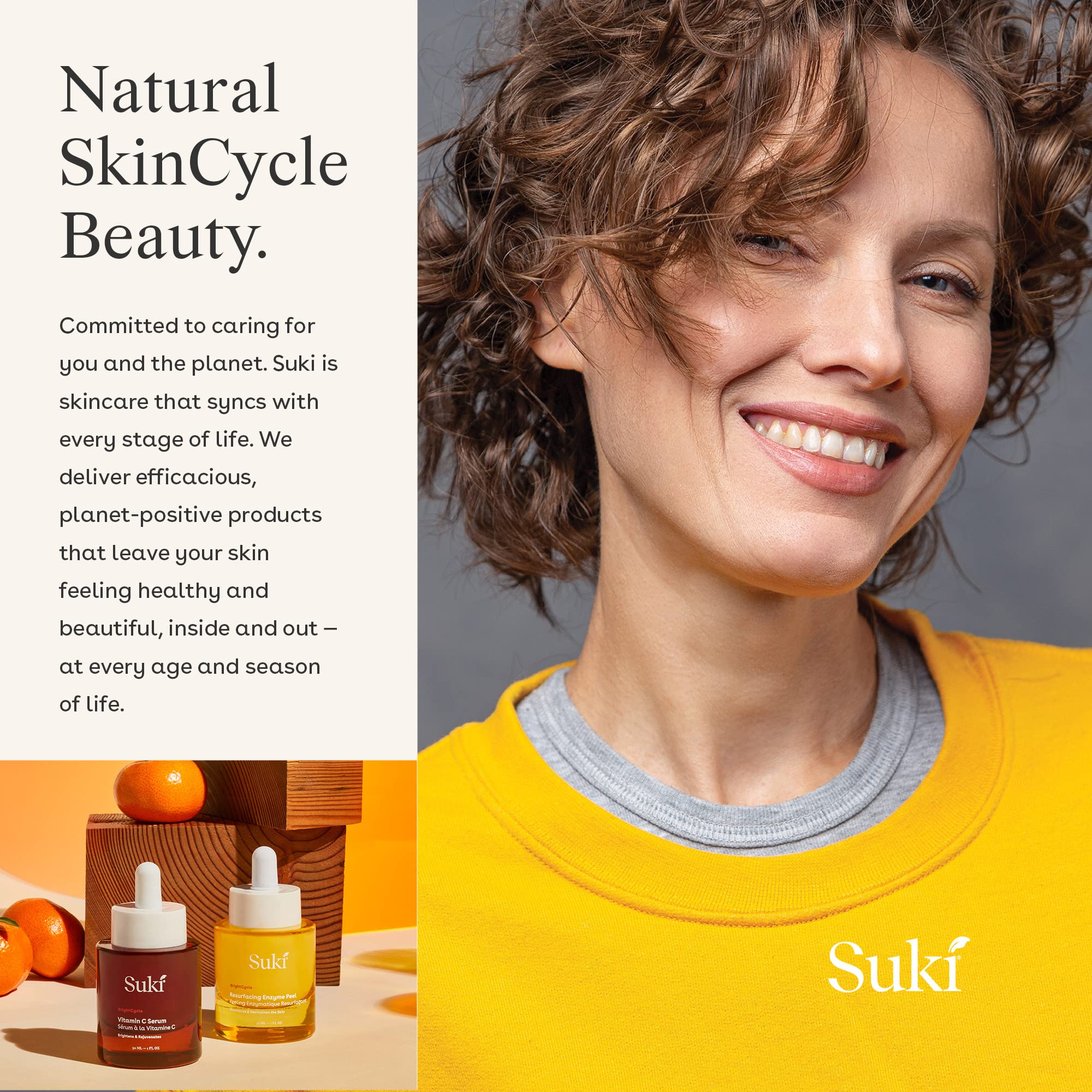 Suki Resurfacing Enzyme Peel in a skincare routine setup