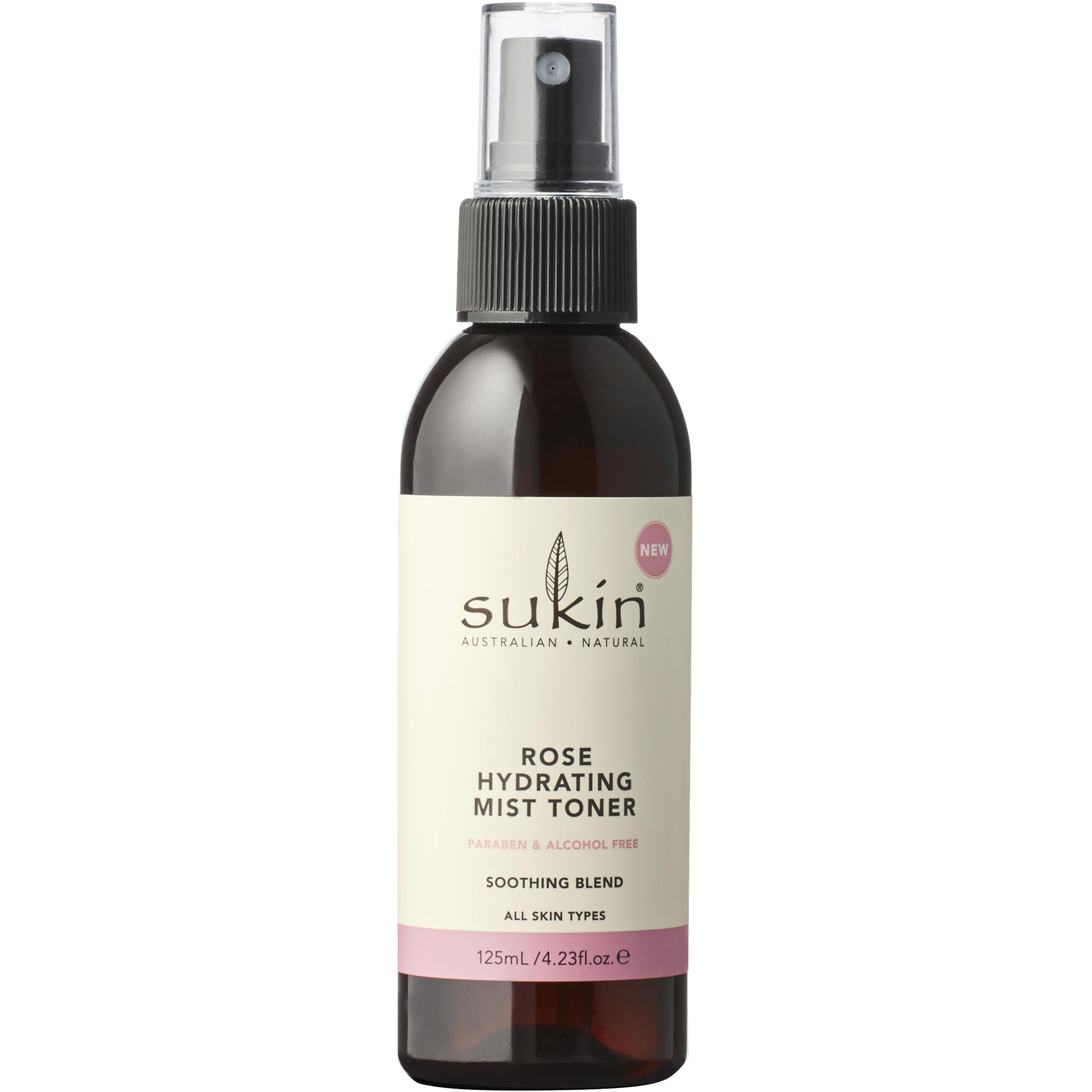 Sukin Rose Hydration Mist Toner bottle front view for refreshing skin