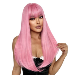 SUKRI pink wig with bangs bangs detail for face framing