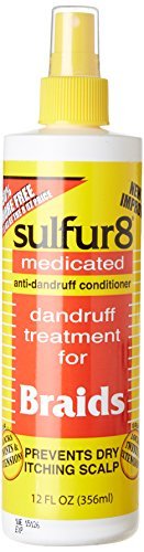 Sulfur 8 spray bottle for braids supports scalp comfort and flake reduction.