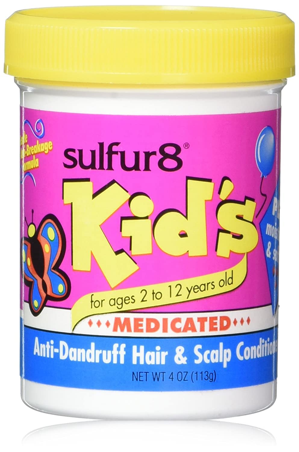 Sulfur 8 Kids conditioner bottle promotes gentle detangling and scalp hydration.