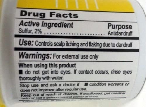Sulfur 8 bottle label close-up highlighting light fragrance for a fresh routine.