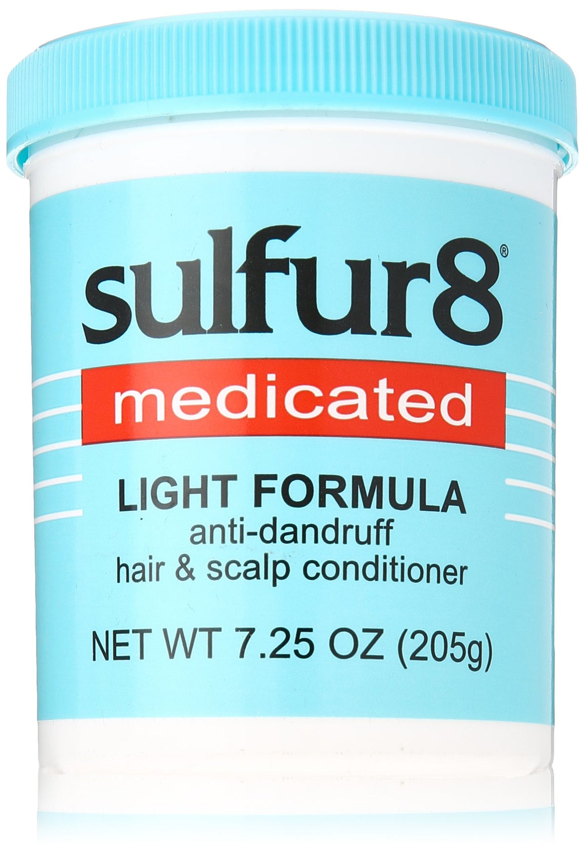 Sulfur 8 medicated light formula conditioner bottle for light scalp conditioning.