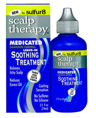 Sulfur-8 Scalp Therapy bottle pour for soothing itchy scalp and dandruff relief.