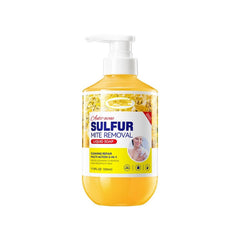 Sulfur Body Wash bottle on shelf showing gentle hydration for sensitive skin.